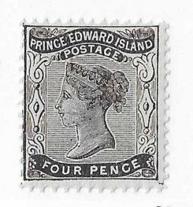 Prince Edward Island Sc #9  4p black with frame varieties NH VF