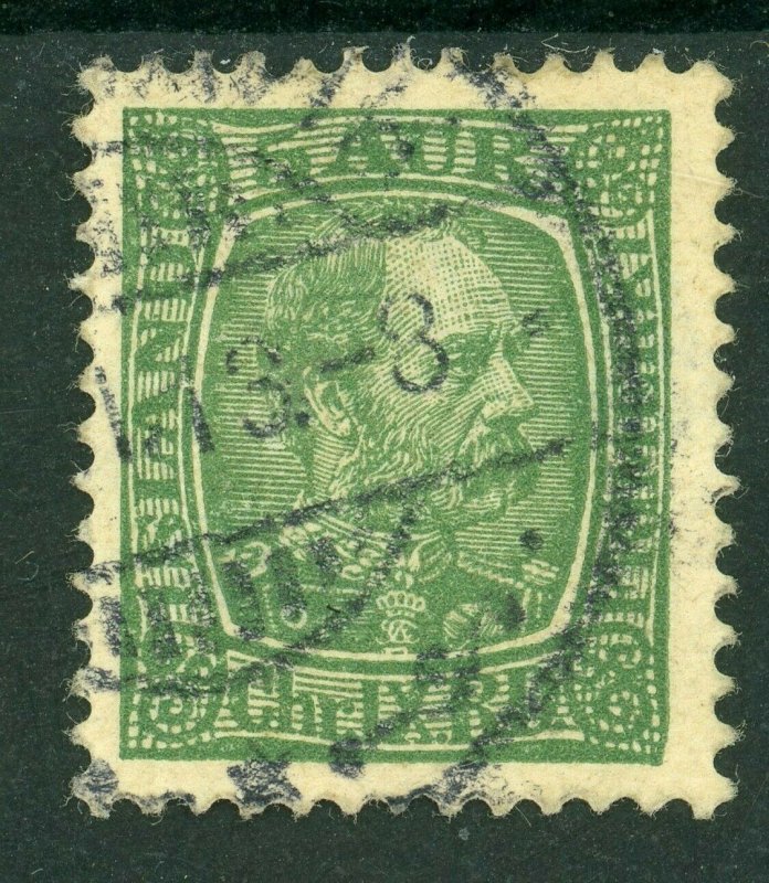 Iceland 1902 Christian IX 5a Yellow Green Perf 13 Scott # 36 VFU C655