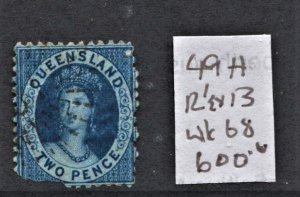 Queensland #49H QV Definitive Wmk.68 Perf.12.5 X 13 Used