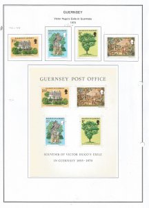 GUERNSEY - 1975 - Victor Hugo - Perf 4v Set & 4v Sout Sheet -Mint Lightly Hinged