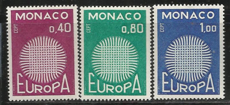 MONACO 768-770, MNH, EUROPA 1970