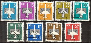 Germany DDR 1982 / 1987 Airmail Aviation set of 9 Used CTO