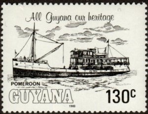 Guyana 664 - Mint-NH - 130c Boat Pomeroon  (1983) (cv $1.25)