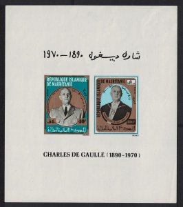 Mauritania General de Gaulle in Uniform MS Imperf 1971 MNH SC#290a