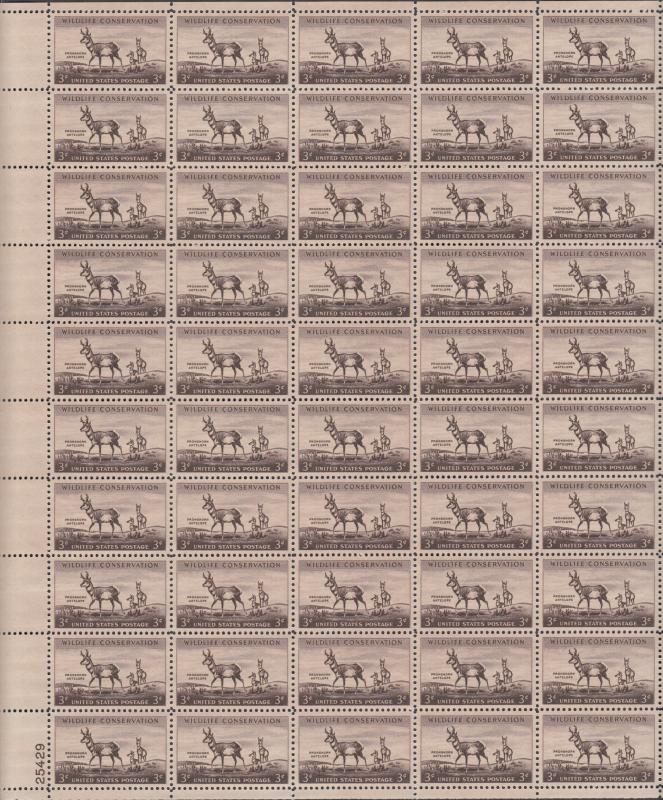 US #1078   Wildlife Conservation   Full sheet of 50  MNH