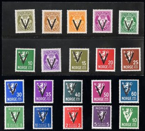 Norway Stamps # 220-38 MNH VF Scott Value $100.00