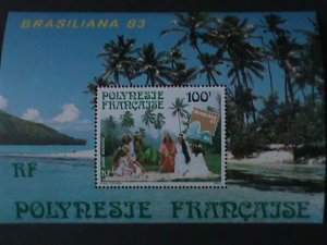 FRENCH POLYNESIA-SC#C200a-1983-WORLD STAMP SHOW-BRASILIANA'83-MNH S/S VF