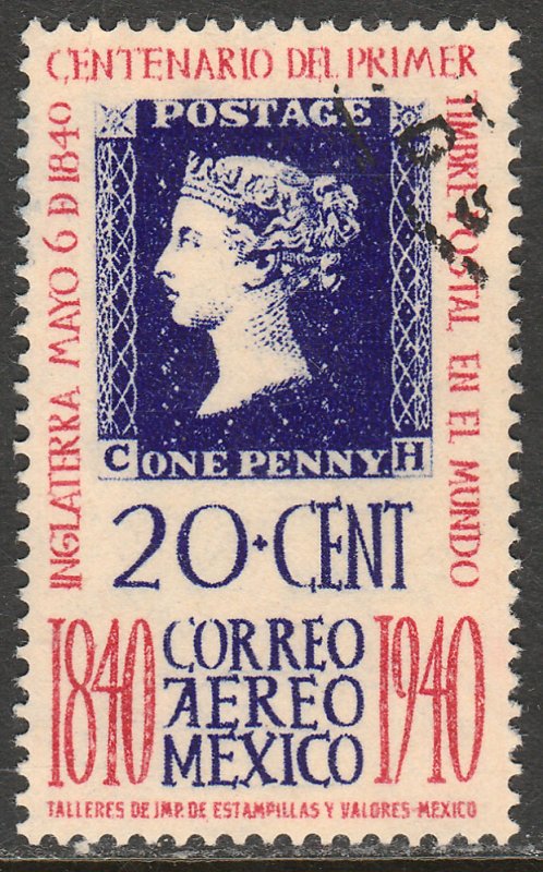 MEXICO C105, 20c Penny Black Centennial. Used. VF.  (679)