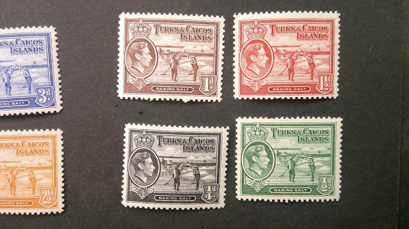 Turks & Caicos Islands 1938-45 Scott# 78-89 Complete less #86A VF-XF NH