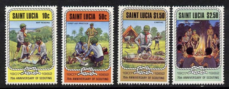 St Lucia 587-90 MNH Scouting Year