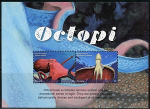 TUVALU 2017  OCTOPI  SOUVENIR  SHEET MINT NH