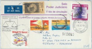 81760 - BRAZIL - POSTAL HISTORY - FDC COVER to NORWAY 1973 - Law-