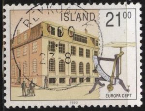 Iceland 698 (used) 21k Europa: Rekjavik Post Offfice in 1915 (1990)