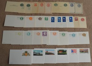 1893 . . 2007 US Sc. #UY2. . UY46 lot of 32 mint postal reply cards, detached