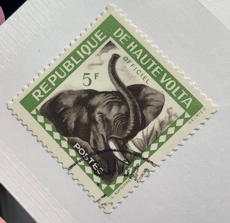Upper Volta  1963 Scott o2 used - 5F, Elephant
