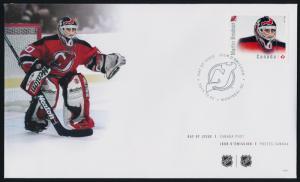 Canada 2872 on FDC - NHL Goalies, Martin Brodeur, Ice Hockey