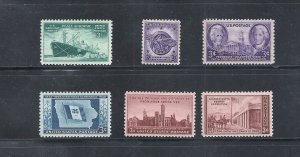 1946 - Commemorative Year Set - US Mint NH - 939 - 944 FREE SHIPPING