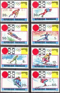 Rwanda 1972 Winter Olympics Games Sapporo 1972 Set of 8 MNH