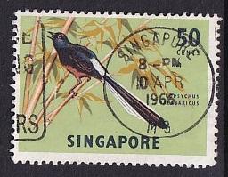 Singapore   #66  sed   1963  birds  50c