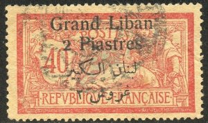 Lebanon Scott 33 UF-VFLH - 1924 Surcharge - SCV $1.60