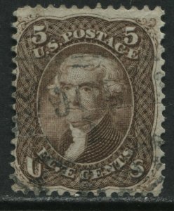 United States 1863 5 cents Thomas Jefferson used