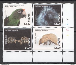 2016 Samoa Birds Parrots Turtles Animals Geographic Mnh Fat065 