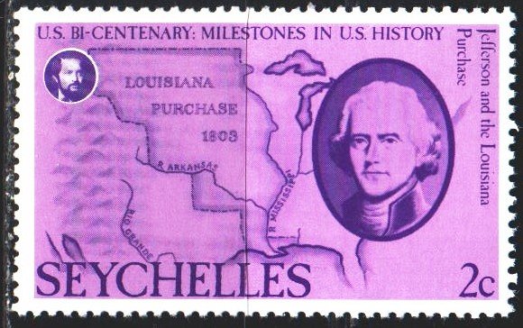 Seychelles. 1976. 376 from the series. Jefferson and the map. MNH.