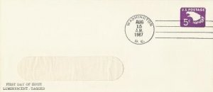 U550a 5c POSTAL STATIONARY - Tagged #10 size window envelope A