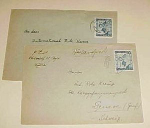 AUSTRIA   TO POW RED CROSS SWITZERLAND 1946 on 2 COVERS