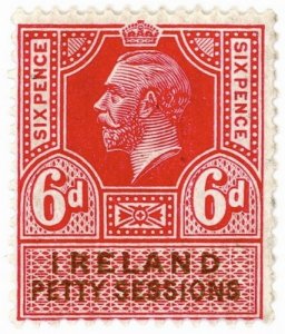 (I.B) George V Revenue : Ireland Petty Sessions 6d (1912)