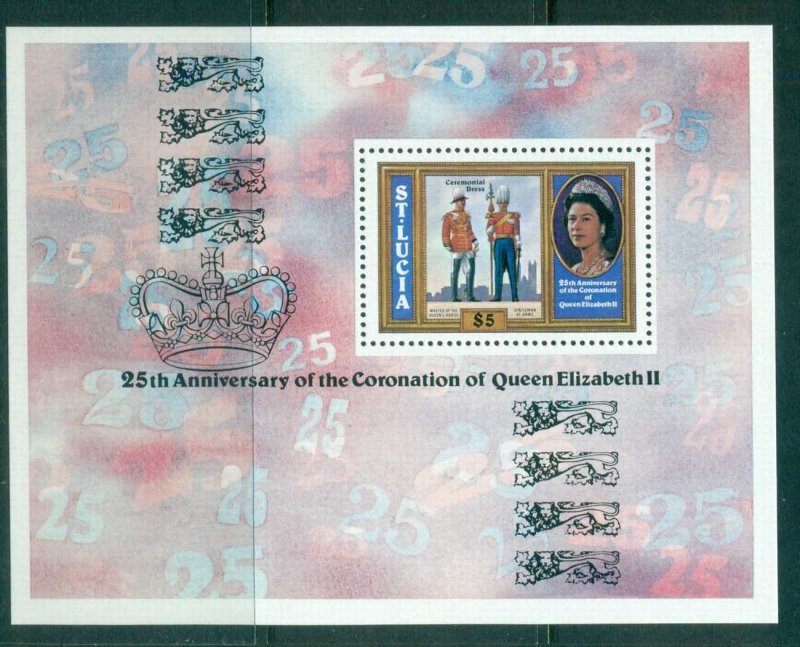 St Lucia 1978 QEII Coronation 25th Anniv MS MUH