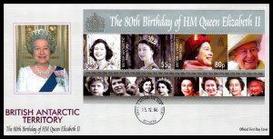 British Antarctic Territory 373 Queen Elizabeth II Souvenir Sheet U/A FDC