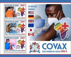 GUINEA - 2021 - COVAX - Perf 3v Sheet -Mint Never Hinged