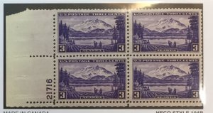 US #800 PB (MNHOG) [Plate Block Mint No Hinge Original Gum] Mt. McKinley