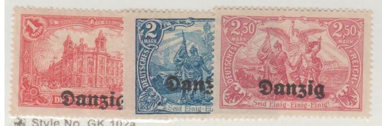 Danzig - Germany Scott #8-11-12 Stamp - Mint Set