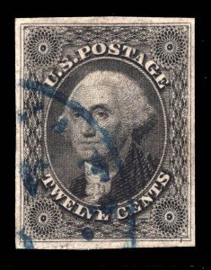 MOMEN: US STAMPS #7 USED BLUE CDS CANCEL VF/XF PSE CERT LOT #89325