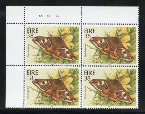 Ireland 933 MNH, Butterfly (UL) Plate Block from 1994.