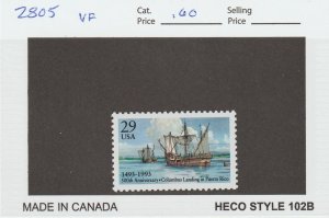 Scott# 2805 1993 29c Columbus Landing in Puerto Rico Issue VF MNH