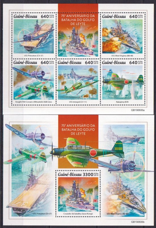 Gs1046 2019 Guinea-Bissau Leyte Gulf World War Ii Wwii #10799-03+Bl1851 Mnh