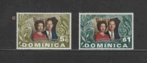 DOMINICA #352-353 1972 SILVER WEDDING ISSUE MINT VF NH O.G