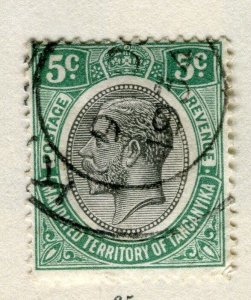 TANGANYIKA;  1927 early GV issue fine used 5c. value