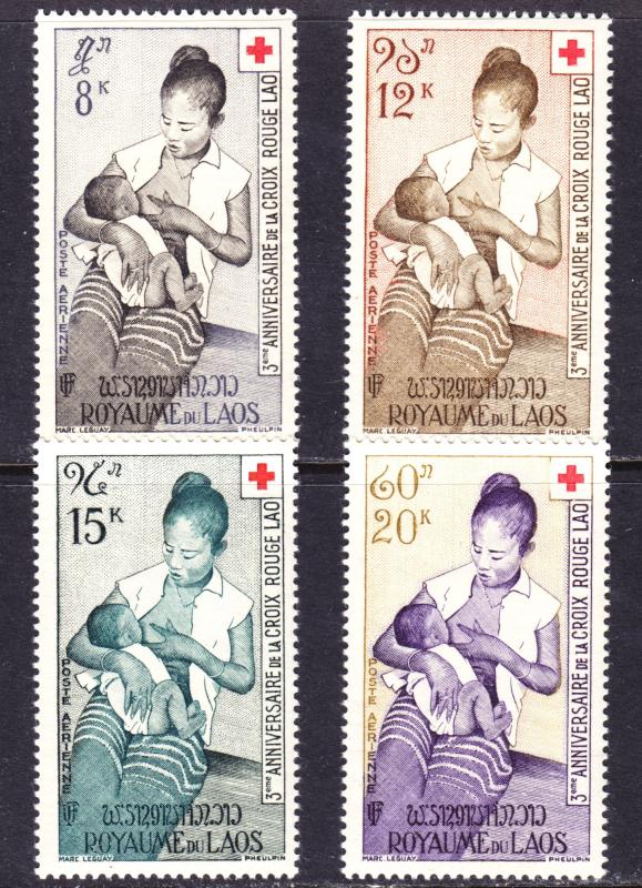 Laos Scott C31-C34  complete set  F to VF mint OG NH.