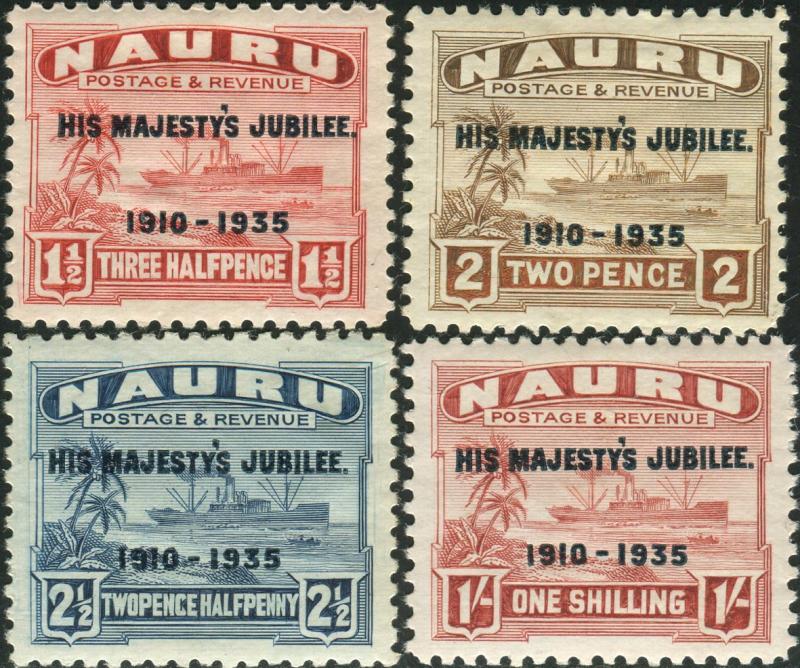 Nauru 1935 SG40-43 Freighter ovpt set MNH