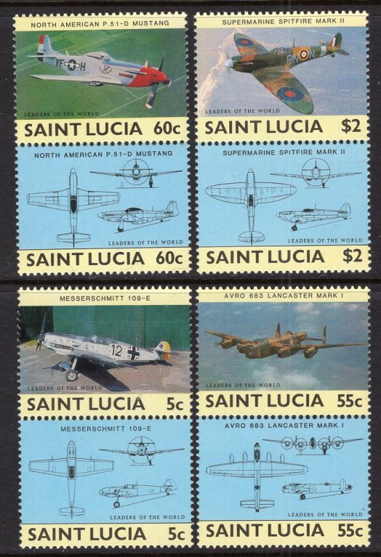 St Lucia 762-765 Airplanes MNH VF