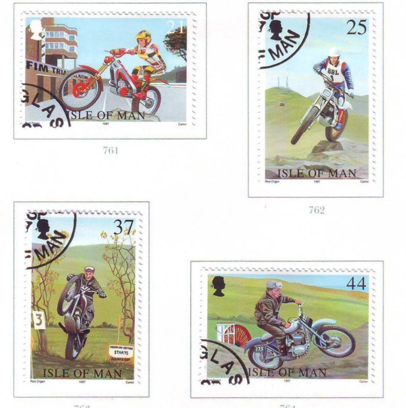 Isle of Man Sc 757-60 1997 Motorcycle Races stamp set used