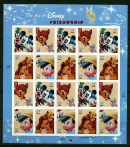 UNITED STATES  SCOTT#3865/68  37c THE ART OF WALT DISNEY  SHEET OF 20  MINT  NH