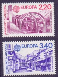 Andorra French 1987 MNH Europa  Meritxell chapel     complete