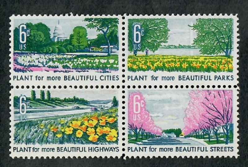 1365 Beautify America MNH block of 4