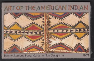 US UX420a Art of the American Indian Postal Card Booklet Unused VF