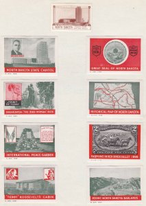 US Vintage 1939 North Dakota Tourist Cinderella/Poster Stamps lot of 9